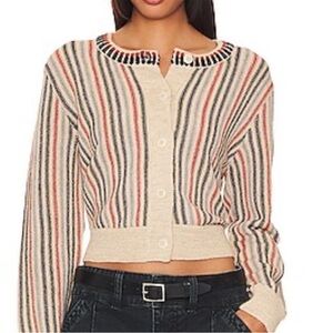 THE GREAT. Tiny Striped Cardigan